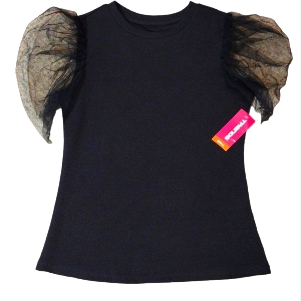 Trends Tule Sleeve Crop Top NWT